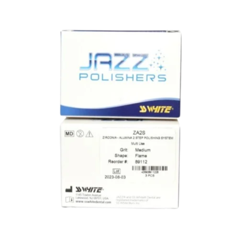 JAZZ RA ZIRCONIA/ALUMINA POLISHER 2 STEP ZA2S MEDIUM SMALL FLAME  - 3 PACK