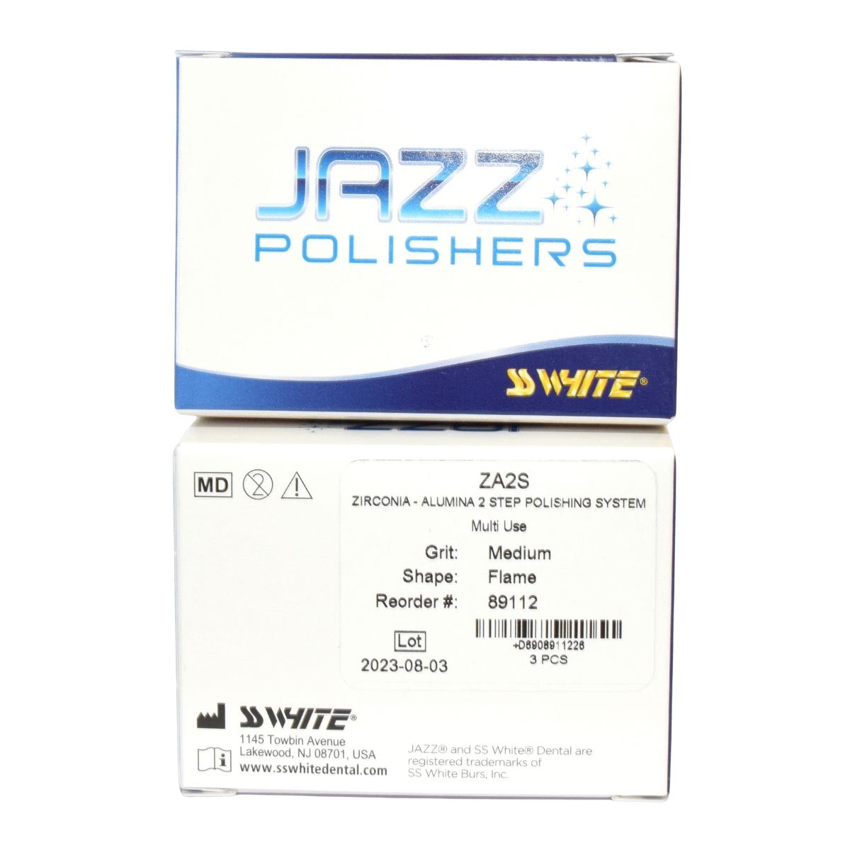 JAZZ RA ZIRCONIA/ALUMINA POLISHER 2 STEP ZA2S MEDIUM FLAME  - 3 PACK