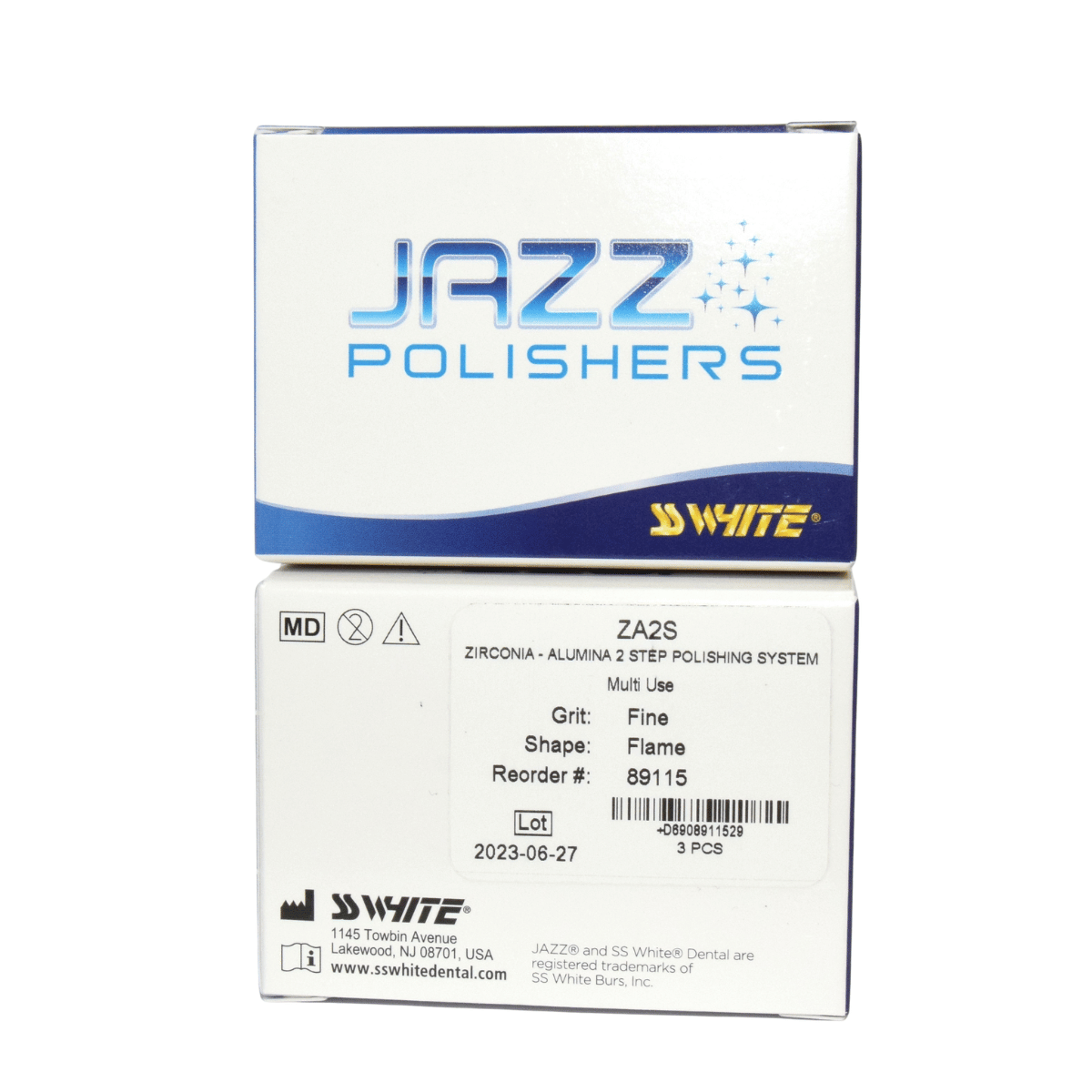 JAZZ FG ZIRCONIA/ALUMINA POLISHER 2 STEP ZA2S FINE FLAME-3 PACK