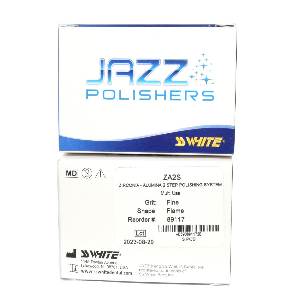 JAZZ RA ZIRCONIA/ALUMINA POLISHER 2 STEP ZA2S FINE FLAME - 3 PACK