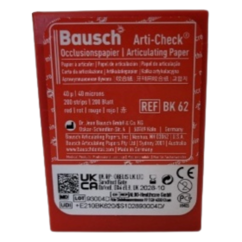 Bausch, Articulating Paper Pre-Cut, 40µ red, 200 strips